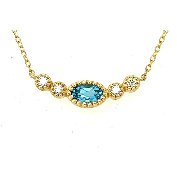 Blue Topaz and Diamond Necklace Hogan's Jewelers Gaylord, MI