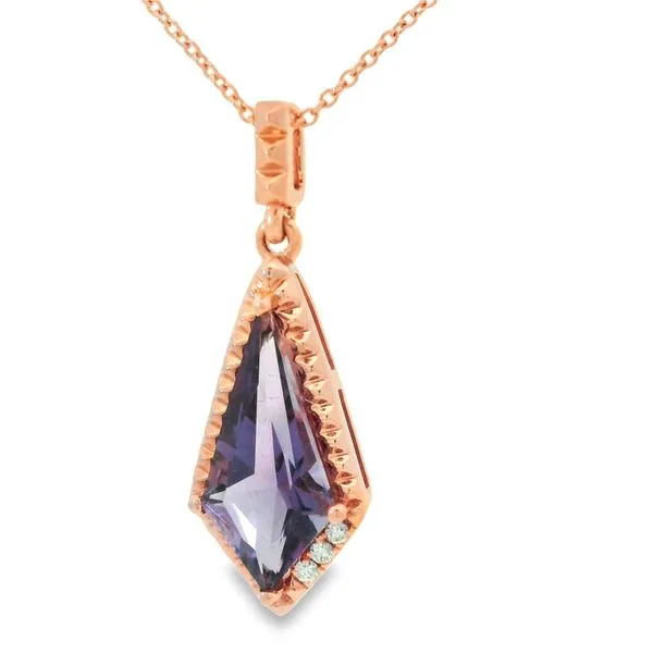 Kite Shaped Amethyst and Diamond Pendant Hogan's Jewelers Gaylord, MI