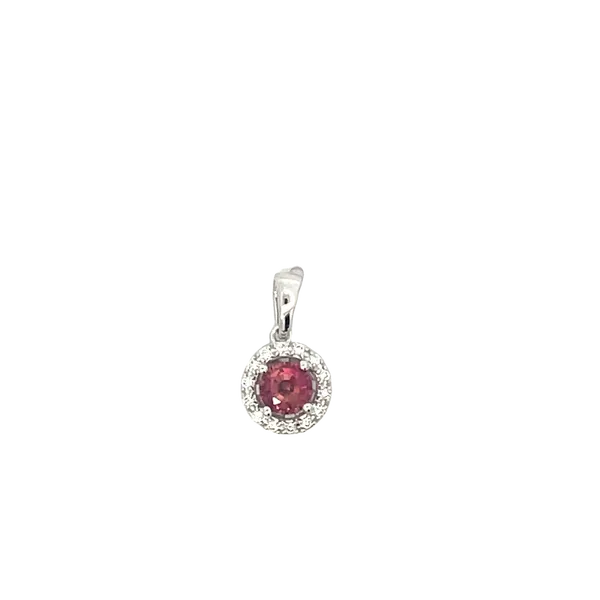 Pink Tourmaline and Diamond Halo Pendant Hogan's Jewelers Gaylord, MI
