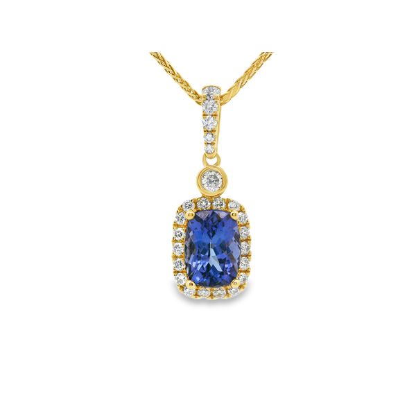 Tanzanite and Diamond Halo Pendant Hogan's Jewelers Gaylord, MI