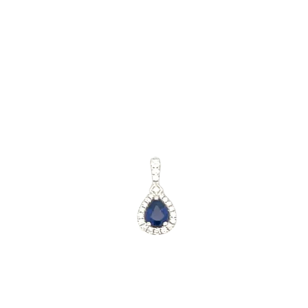Sapphire and Diamond Halo Pendant Hogan's Jewelers Gaylord, MI