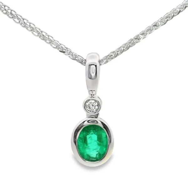 Emerald and Diamond Pendant Hogan's Jewelers Gaylord, MI