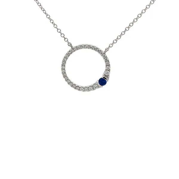 Blue Sapphire and Diamond Circle Pendant Hogan's Jewelers Gaylord, MI