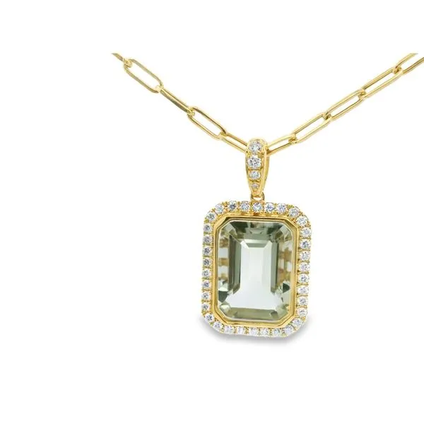 Green Amethyst and Diamond Pendant Hogan's Jewelers Gaylord, MI