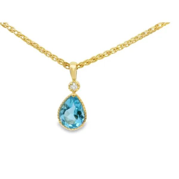 Blue Topaz and Diamond Pendant Hogan's Jewelers Gaylord, MI