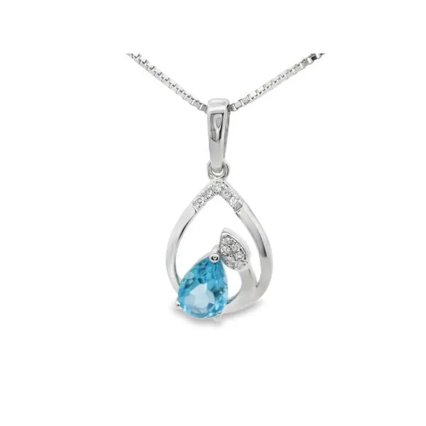 Blue Topaz and Diamond Pendant Hogan's Jewelers Gaylord, MI