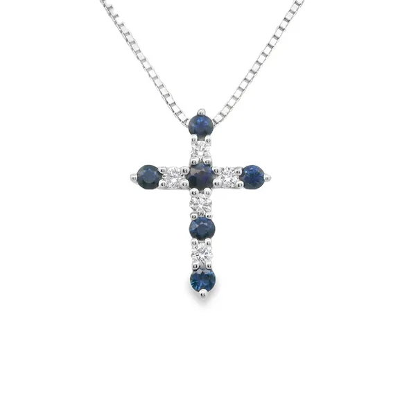 Sapphire and Diamond Cross Pendant Hogan's Jewelers Gaylord, MI