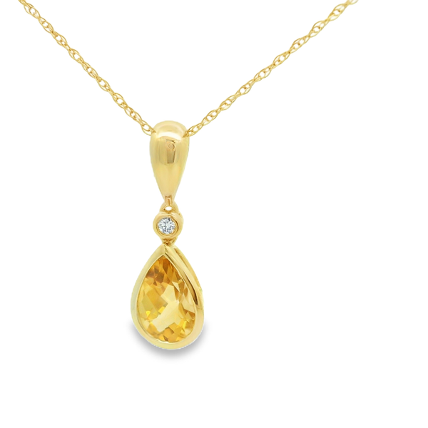 Citrine and Diamond Pendant Hogan's Jewelers Gaylord, MI