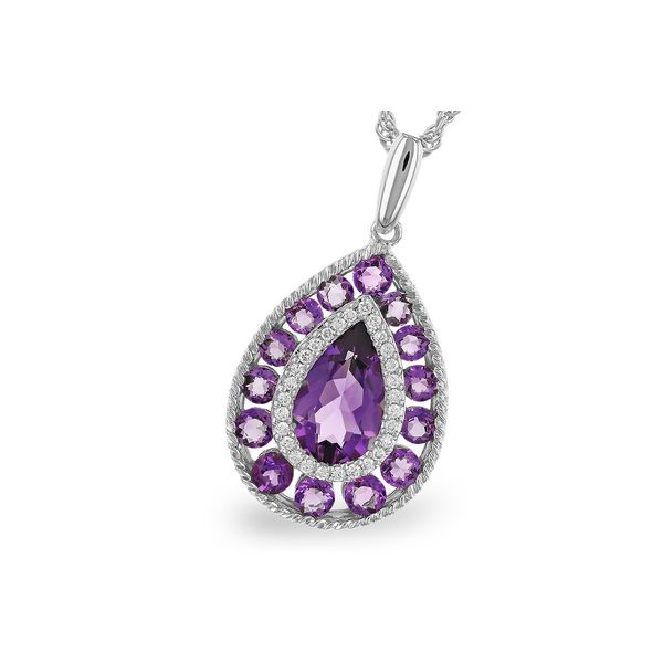 Amethyst Halo Pendant Hogan's Jewelers Gaylord, MI