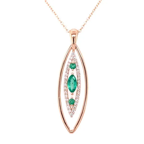 Emrald and Diamond Drop Pendant Hogan's Jewelers Gaylord, MI