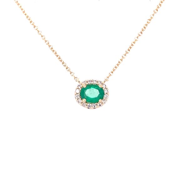 Oval Emrald and Diamond Necklace Hogan's Jewelers Gaylord, MI