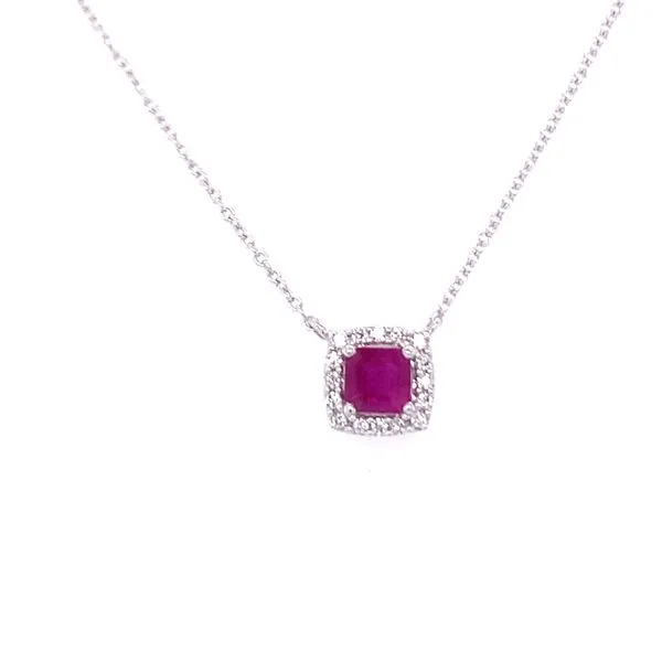 Cushion Ruby and Diamond Pendant Hogan's Jewelers Gaylord, MI