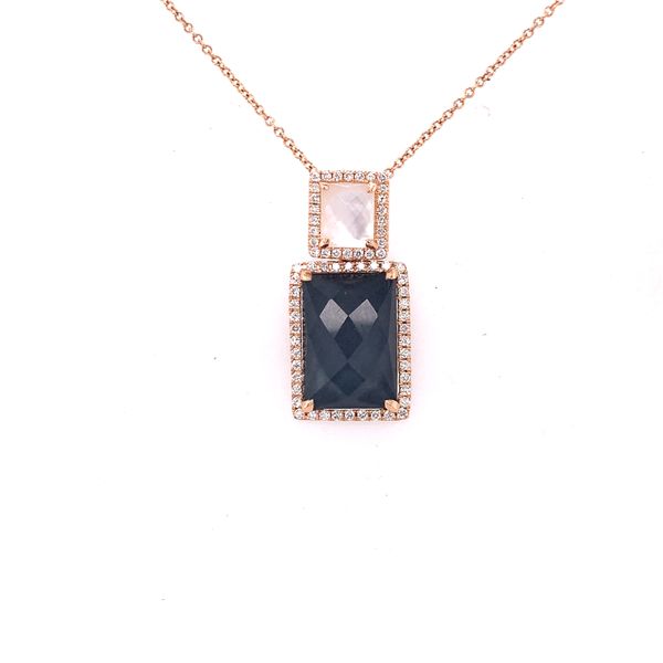 Hematite and Mother of Pearl Diamond Pendant Hogan's Jewelers Gaylord, MI