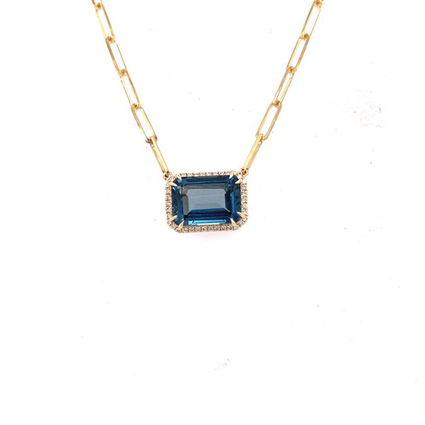 London Blue Topaz and Diamond Necklace Hogan's Jewelers Gaylord, MI