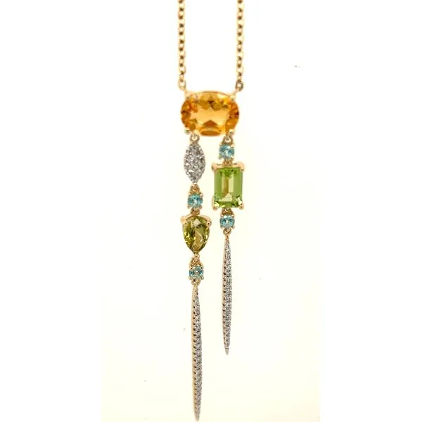 Double Drop Citrine and Peridot Necklace Hogan's Jewelers Gaylord, MI