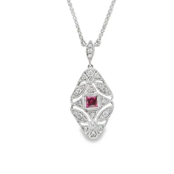 Ruby and Diamond Antique Style Necklace Hogan's Jewelers Gaylord, MI
