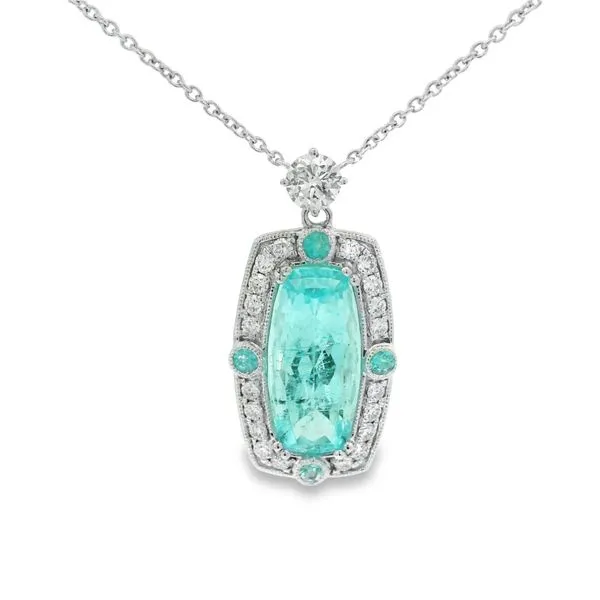 Paraiba Tourmaline and Diamond Necklace Hogan's Jewelers Gaylord, MI