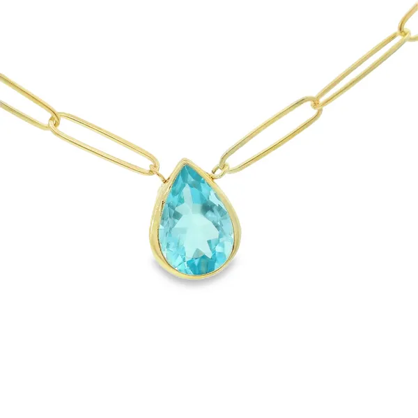 Blue Topaz Paper Clip Necklace Hogan's Jewelers Gaylord, MI