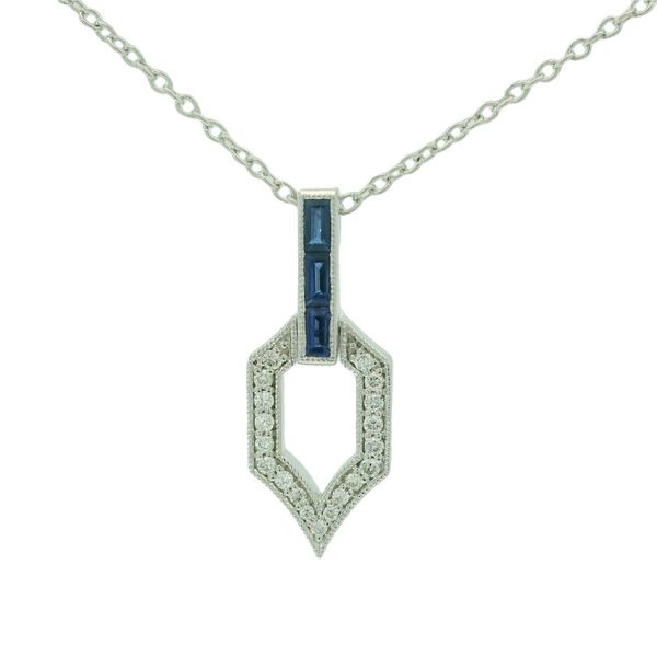 Blue Sapphire and Diamond Necklace Hogan's Jewelers Gaylord, MI