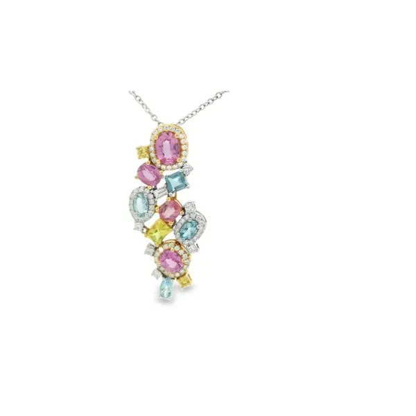Multi-Color Sapphire, Aquamarine, and Diamond Necklace Hogan's Jewelers Gaylord, MI