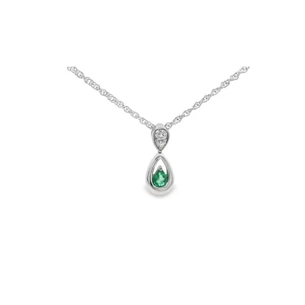Pear Shaped Emerald and Diamond Necklace Hogan's Jewelers Gaylord, MI