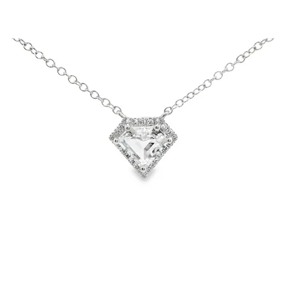 White Topaz Halo Necklace Hogan's Jewelers Gaylord, MI