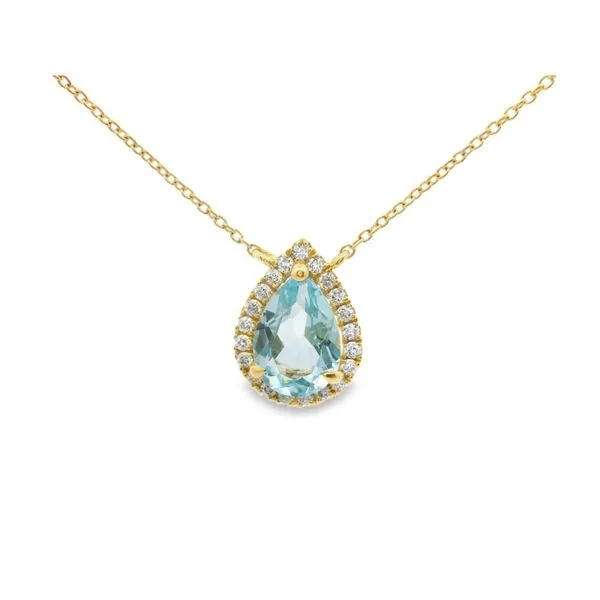Blue Topaz Halo Necklace Hogan's Jewelers Gaylord, MI