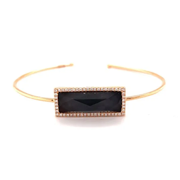 Hematite and Diamond Bangle Bracelet Hogan's Jewelers Gaylord, MI