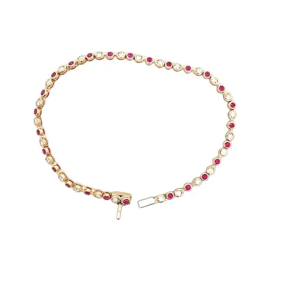 Ruby and Diamond Tennis Bracelet Image 2 Hogan's Jewelers Gaylord, MI