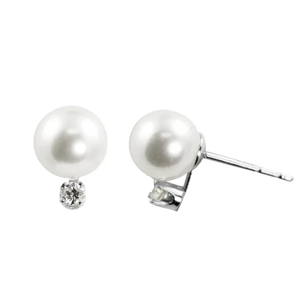 Pearl and Diamond Stud Earrings Hogan's Jewelers Gaylord, MI