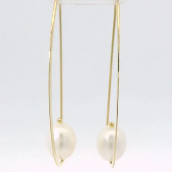 Pearl Hoop Earrings Image 2 Hogan's Jewelers Gaylord, MI