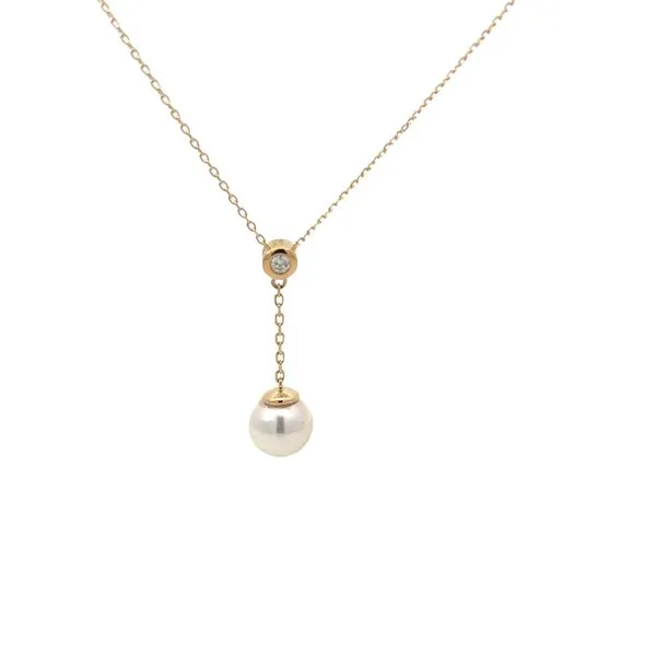 Pearl and Diamond Drop Necklace Hogan's Jewelers Gaylord, MI