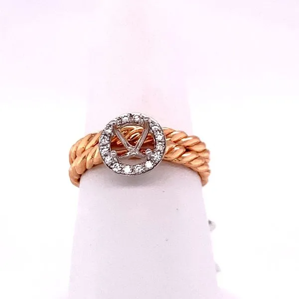 Rose Gold Roped Wedding Band Image 2 Hogan's Jewelers Gaylord, MI