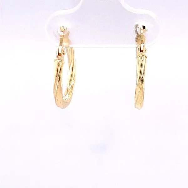 Yellow Gold Twist Hoop Earrings Hogan's Jewelers Gaylord, MI