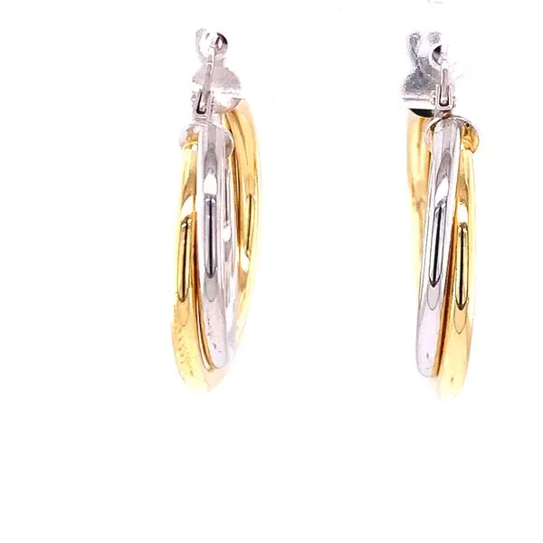 Two-Tone Medium Twist Hoop Earrings Hogan's Jewelers Gaylord, MI