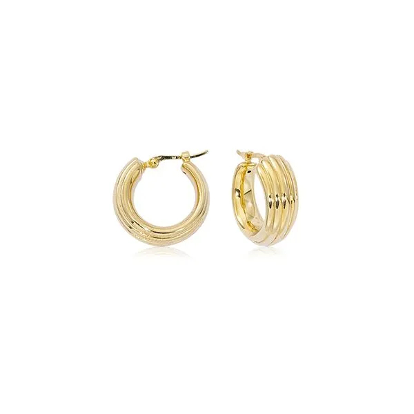 Lined Hoop Earrings Image 2 Hogan's Jewelers Gaylord, MI