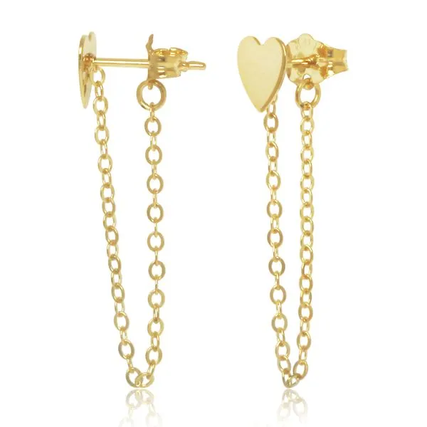 Heart and Chain Studs Hogan's Jewelers Gaylord, MI