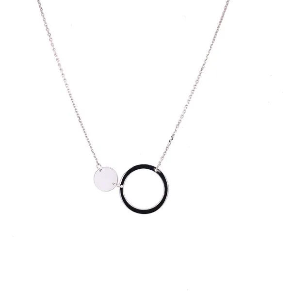 Cable Link Necklace w/Double Circles Hogan's Jewelers Gaylord, MI