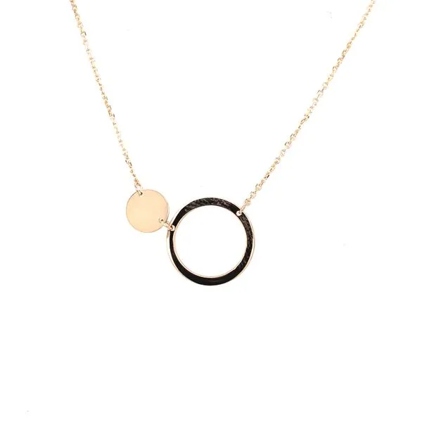 Cable Link Necklace w/Double Circles Hogan's Jewelers Gaylord, MI