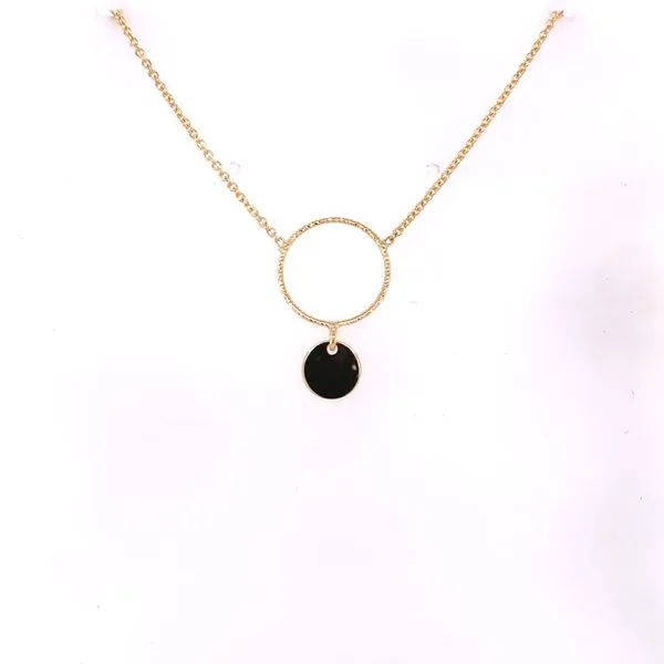 Cable Link Necklace w/Double Circle Drops Hogan's Jewelers Gaylord, MI