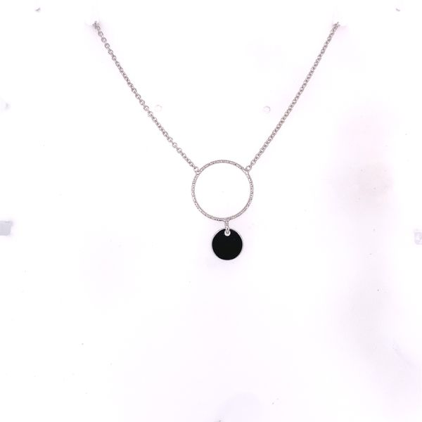 Cable Link Necklace w/Double Circle Drops Hogan's Jewelers Gaylord, MI