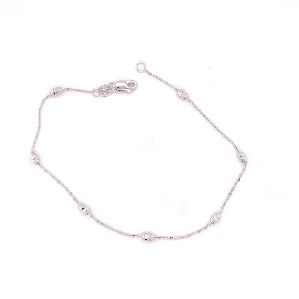 Cable Link Bracelet W/Oval Beads Hogan's Jewelers Gaylord, MI