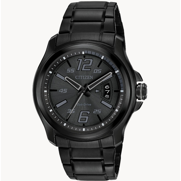 Citizen black stainless steel Eco-drive watch Hogan's Jewelers Gaylord, MI
