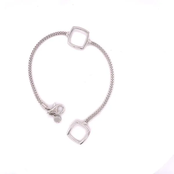 Sterling Square Station Link Bracelet Hogan's Jewelers Gaylord, MI