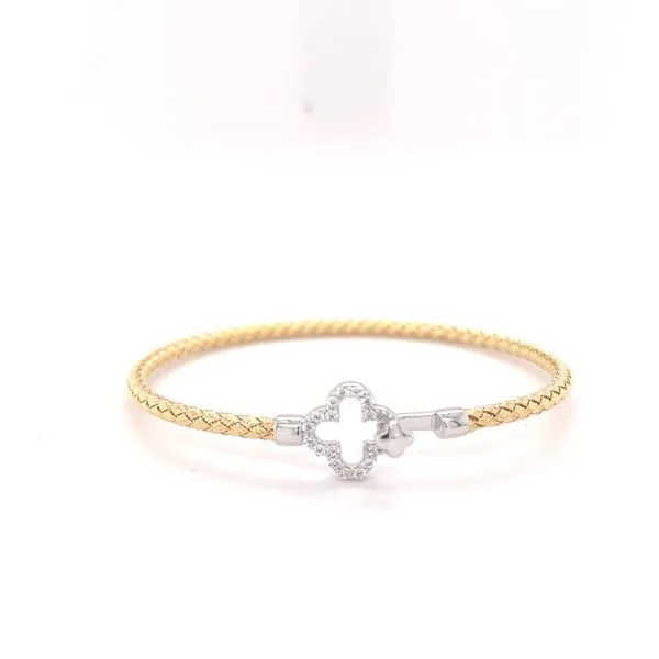 Two-Tone Clover Cuff Bracelet Hogan's Jewelers Gaylord, MI