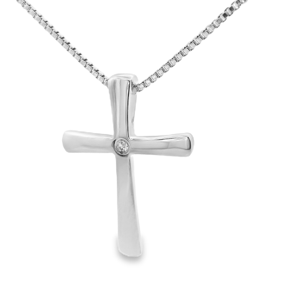 Diamond Silver Cross Pendant Hogan's Jewelers Gaylord, MI