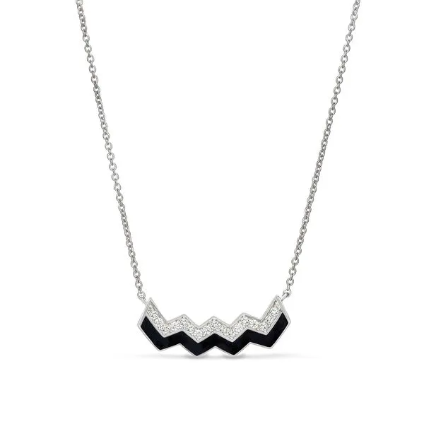 Black Enamel and CZ Necklace Hogan's Jewelers Gaylord, MI