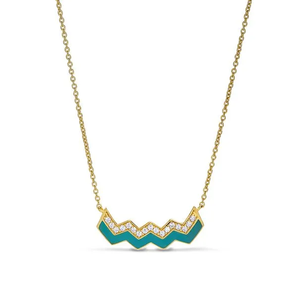 Turquois Enamel Chevron Necklace Hogan's Jewelers Gaylord, MI