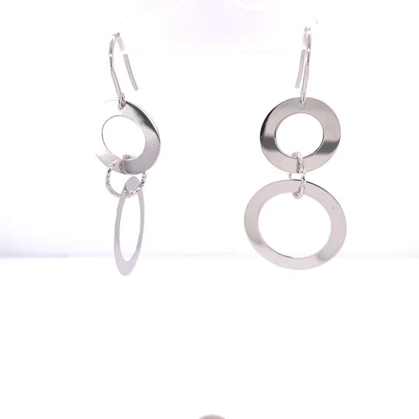 Sterling Double Drop Circle Earrings Hogan's Jewelers Gaylord, MI