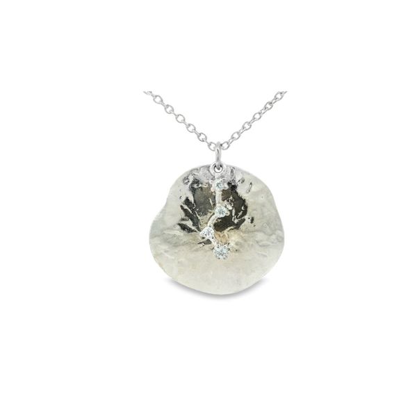 Sterling Silver Sand Dollar and Blue Topaz Orion Necklace Hogan's Jewelers Gaylord, MI